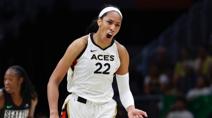 A’ja Wilson put forth a gusty performance to put Las Vegas one win away from the WNBA finals.